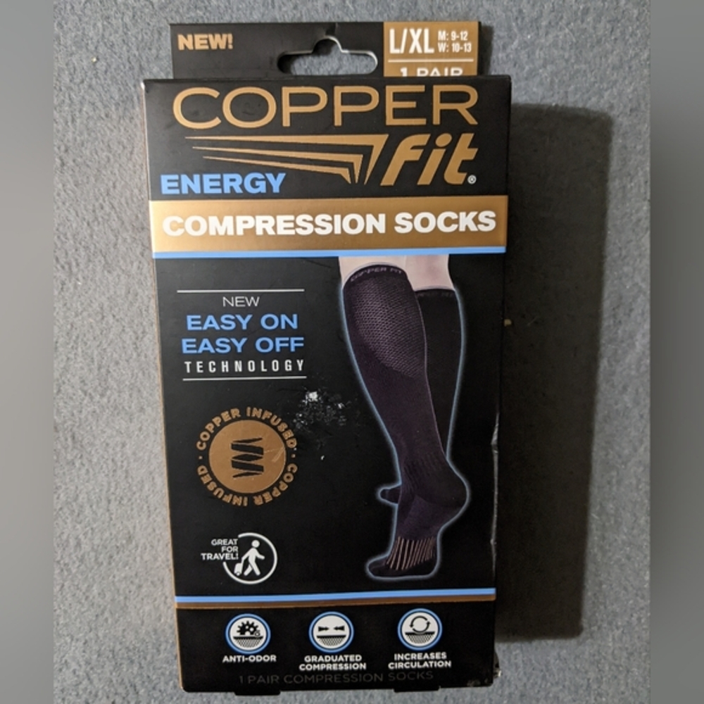 Copper fit energy‎ compression socks L/XL one pair